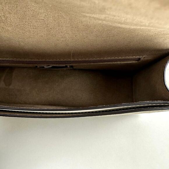 Coach Eliza Flap Crossbody Bag In Signature Canvas In Light Khaki/Chalk CP009 - Picture 7 of 10